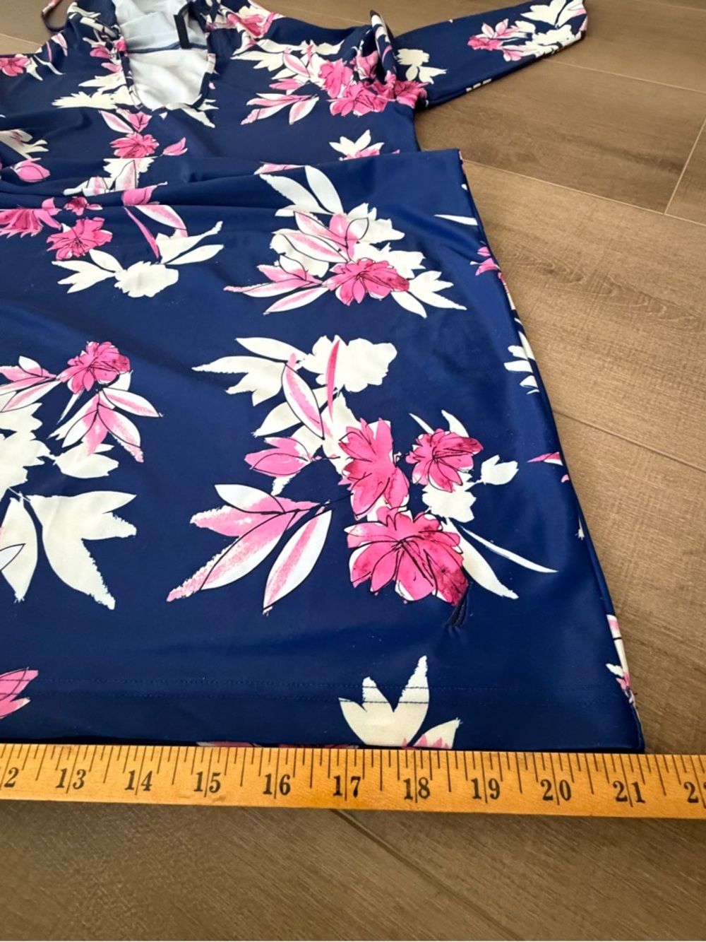 Nautica Blue Pink Floral Swim Bathing Suit Coverup Hood Women Small Resort Pool - Picture 7 of 8